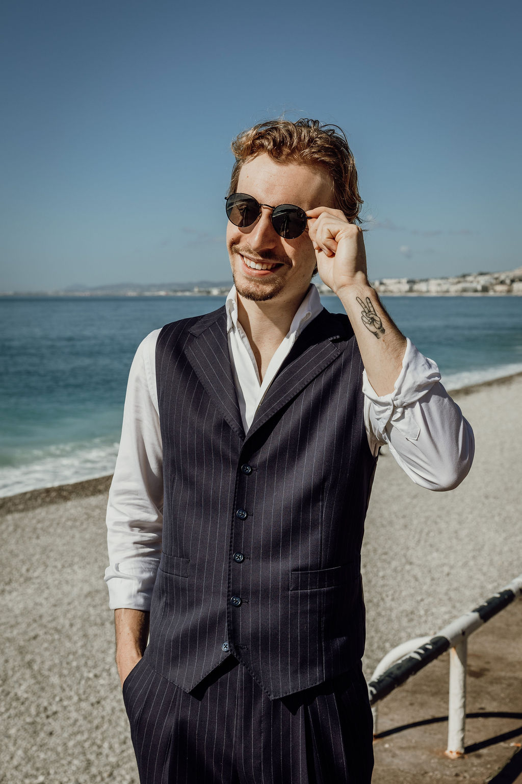 Gilet droit 5 boutons col cranté